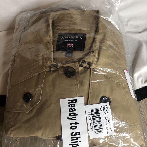 London Fog Women's Single Breasted Hooded Long Trench Coat, British Khaki, L - Picture 13 of 16